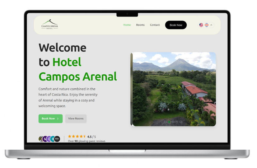 Una pantalla de computadora mostrando una vista previa del sitio web